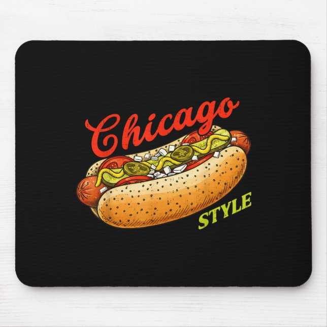 Alfombrilla De Ratón Retro Chicago Hot Dog Hotdog Tourist Summer Souven (Frente)