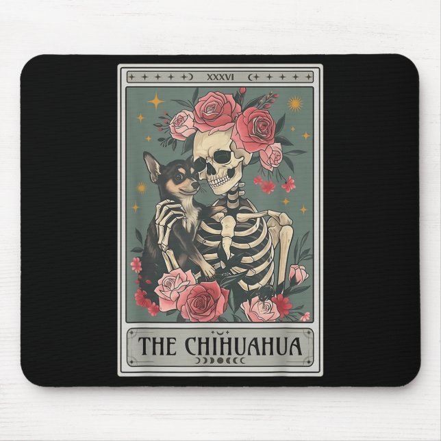 Alfombrilla De Ratón Retro Chihuahua Dog Lover The Moon Halloween , Wom (Frente)