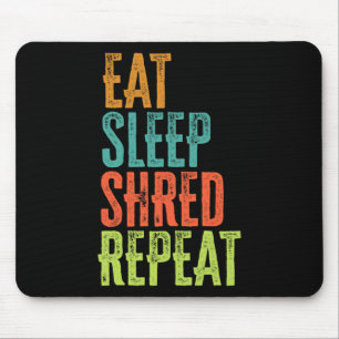 Alfombrilla De Ratón Retro Comer Sleep Shred Repetir Snowboard Surfing