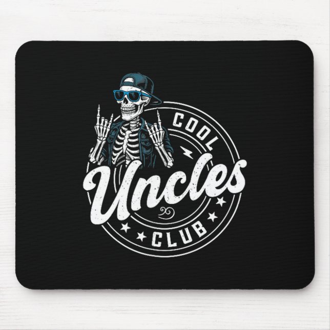 Alfombrilla De Ratón Retro Cool Uncles Club Funny Skeleton New Uncle Me (Frente)
