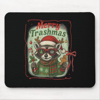 Alfombrilla De Ratón Retro Coquette Merry Trashmas Navidades de mapache