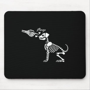 Alfombrilla De Ratón Retro Cute Skeleton Hand Boop Dog Funny Halloween