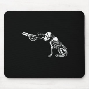 Alfombrilla De Ratón Retro Cute Skeleton Hand Boop Dog Funny Halloween