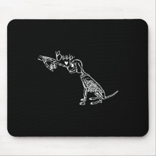 Alfombrilla De Ratón Retro Cute Skeleton Hand Boop Dog Funny Halloween