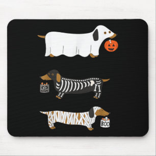 Alfombrilla De Ratón Retro Dachshund Halloween Wiener Dog Pumpkin Weeni