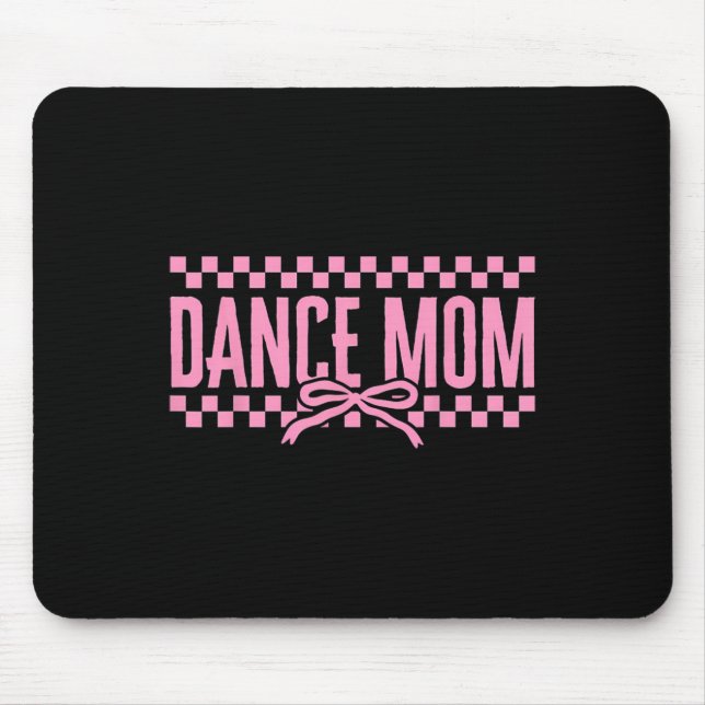 Alfombrilla De Ratón Retro Dance Mom Coquette Bow Checkdesk Dance Mama (Frente)
