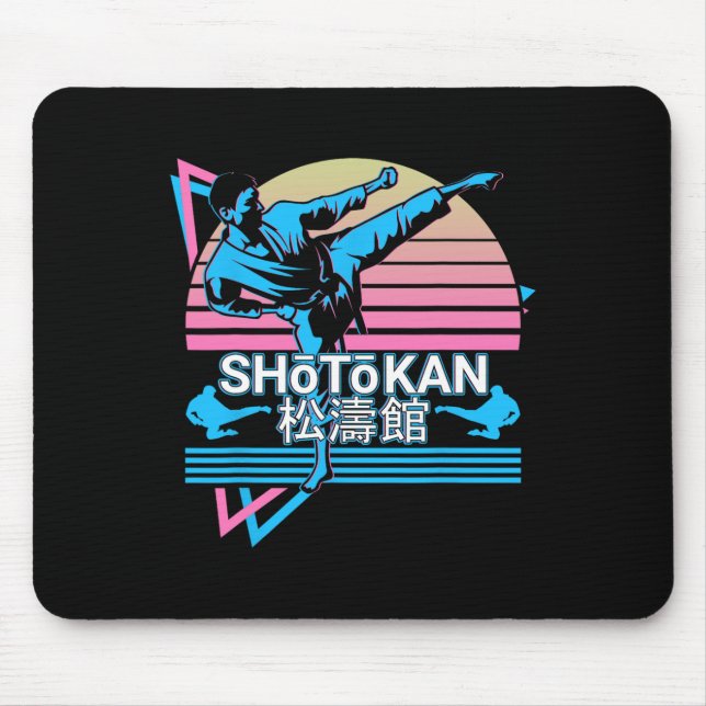 Alfombrilla De Ratón Retro de artes marciales japonesas de Shotokan Kar (Frente)