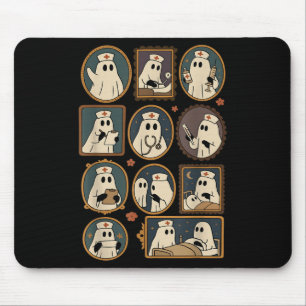 Alfombrilla De Ratón Retro Divertido Boo Fantasma Espeluznante Enfermer
