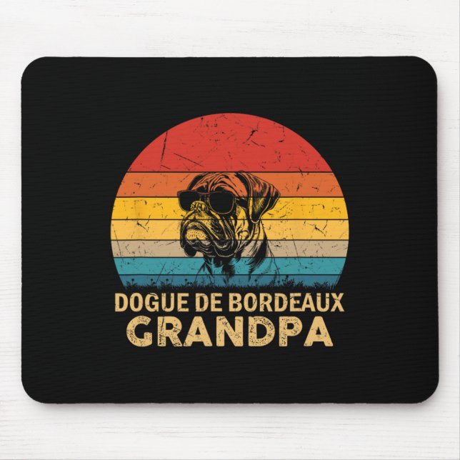 Alfombrilla De Ratón Retro Dogue De Bordeaux Abuelo Perro Papá Día del  (Frente)
