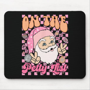 Alfombrilla De Ratón Retro En La Lista Pequeña Navidades De La Familia 
