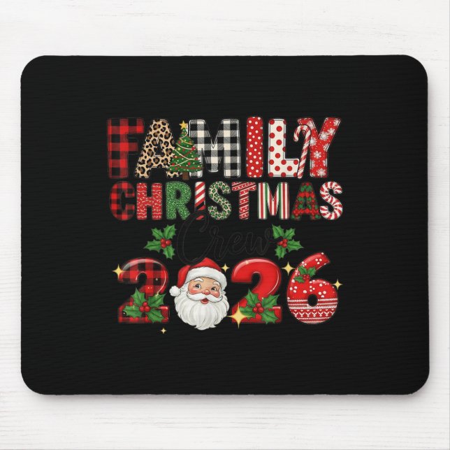 Alfombrilla De Ratón Retro Family Christmas Crew 2026 Squad Family Matc (Frente)