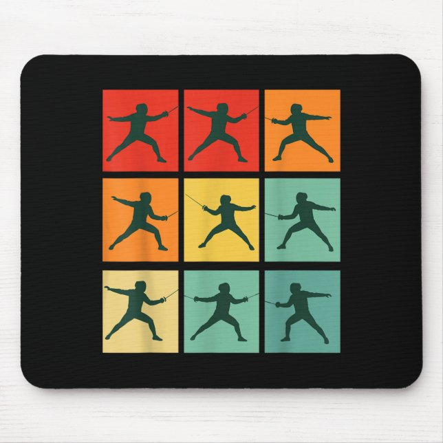Alfombrilla De Ratón Retro Fencing For Christmas Srty Fencer Athlete  (Frente)