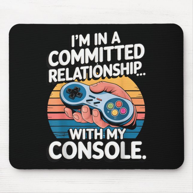 Alfombrilla De Ratón Retro Gaming Relationship Funny Gamer Console Love (Frente)