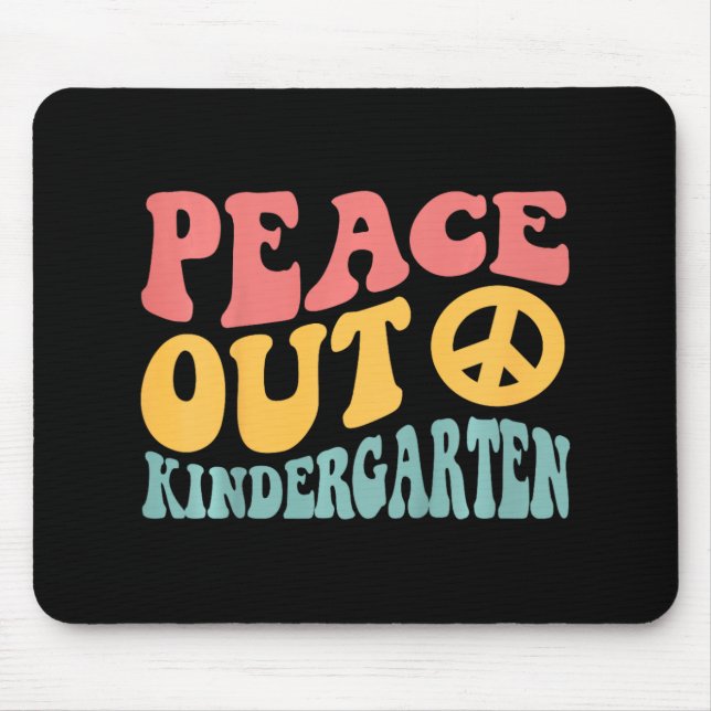 Alfombrilla De Ratón Retro Gracioso De Peace Out Kindergarten El Último (Frente)