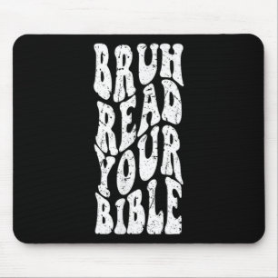 Alfombrilla De Ratón Retro Groovy Faih Bruh lee tu Biblia cristiana