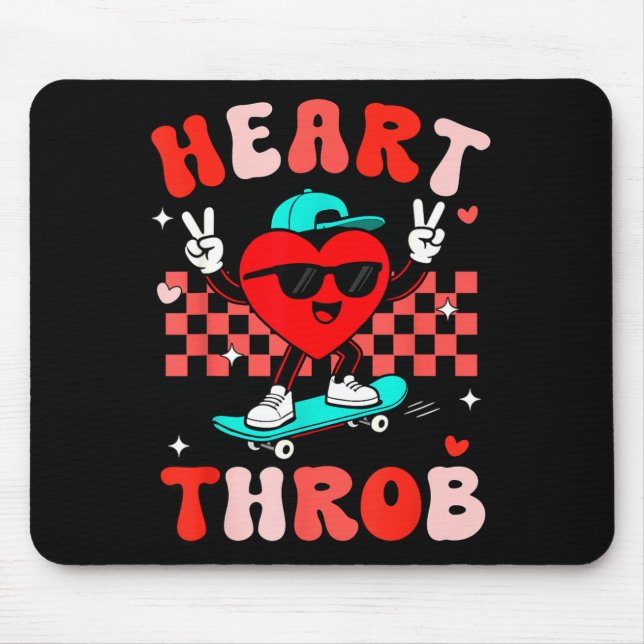 Alfombrilla De Ratón Retro Groovy Heart Throb Valentines Day Toddlers B (Frente)