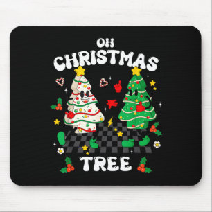 Alfombrilla De Ratón Retro Groovy Oh Christmas Tree Cake Pijamas Xmas K