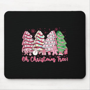 Alfombrilla De Ratón Retro Groovy Pink Oh Christmas Tree Cakes Debbie C