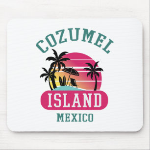 Alfombrilla De Ratón Retro Guay Cozumel Original México playas Sunset