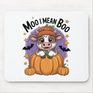 Alfombrilla De Ratón Retro Halloween Cow Moo Me Refiero A Boo Graciosa 