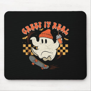 Alfombrilla De Ratón Retro Halloween Creep It Real Ghost Boy Fall Seaso