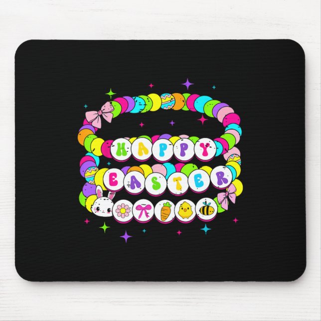Alfombrilla De Ratón Retro Happy Easter Pulsera Bunny Spring Funny Eas (Frente)