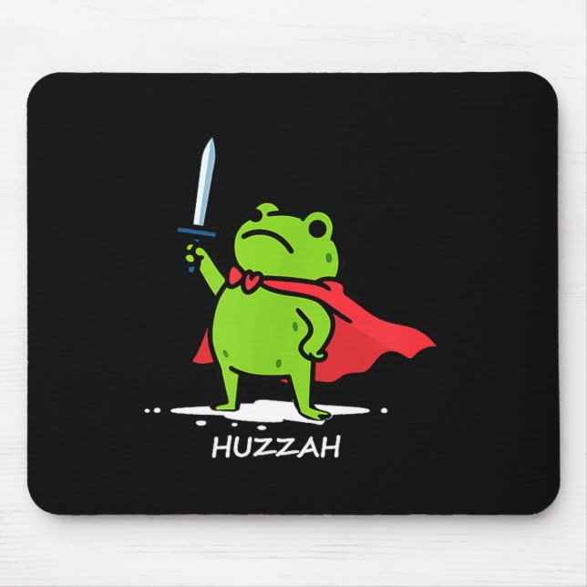 Alfombrilla De Ratón Retro Huzzah Frog Knight Funny Sword Meme Quote Me (Frente)