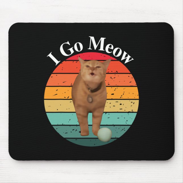 Alfombrilla De Ratón Retro I go Meow Funny Cat Singing Meme (Frente)