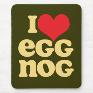 Alfombrilla De Ratón Retro I love Eggnog Mousepad Green