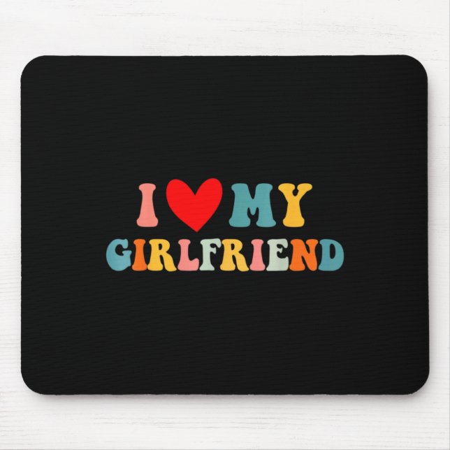 Alfombrilla De Ratón Retro I Love My Girlfriend I Heart My Girlfriend V (Frente)
