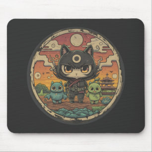 Alfombrilla De Ratón Retro Island Pals: Gato Ninja