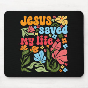 Alfombrilla De Ratón Retro Jesús Cristo Salvó Mi Vida Boho Floral Chris