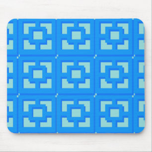 Alfombrilla De Ratón Retro Jet Set Blue Trellis Mousepad