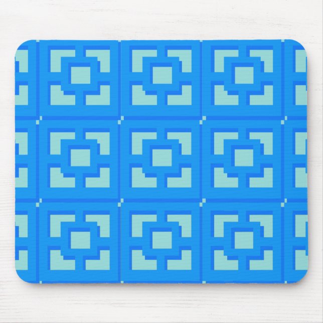 Alfombrilla De Ratón Retro Jet Set Blue Trellis Mousepad (Frente)