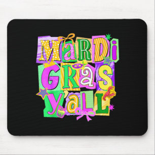 Alfombrilla De Ratón Retro Mardi Gras Yall Coquette Lazo Carnaval de Nu