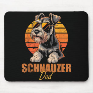 Alfombrilla De Ratón Retro Miniatura Schnauzer Papá Divertido Perro Vin