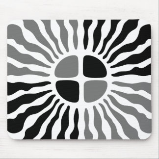 Alfombrilla De Ratón Retro Mod Black and White Sunburst Geometric Mouse