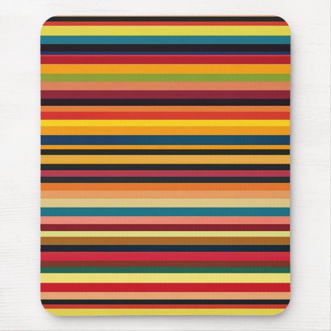 Alfombrilla De Ratón Retro Multicoloured Stripe Modern Mouse Pad  (Frente)