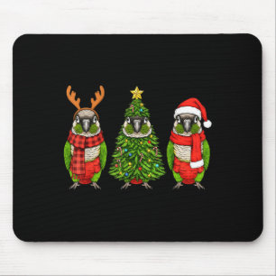 Alfombrilla De Ratón Retro Navidad Loro Conure de Cheek Verde Santa Re