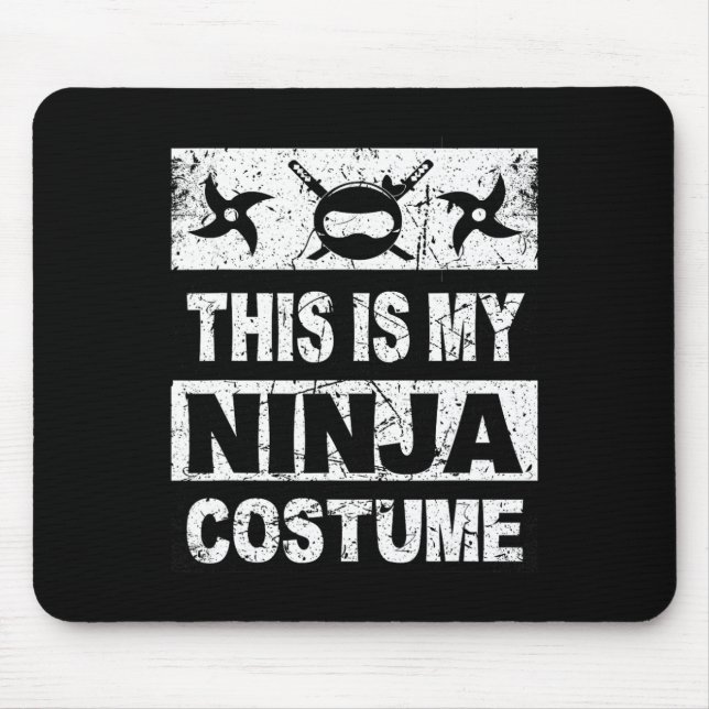 Alfombrilla De Ratón Retro Ninja Costume Halloween Para Niños Hombres (Frente)