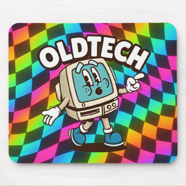 Alfombrilla De Ratón Retro OldTech Psychedelic Mousepad (Frente)