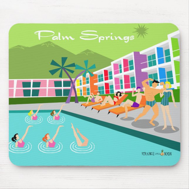 Alfombrilla De Ratón Retro Palm Springs Hotel Mousepad (Frente)