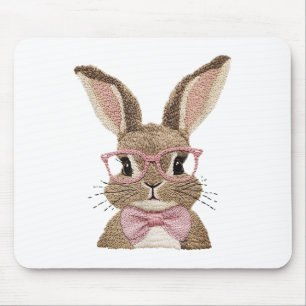 Alfombrilla De Ratón Retro Pascua Faux Embroidery Bunny Cute Gifts Boy