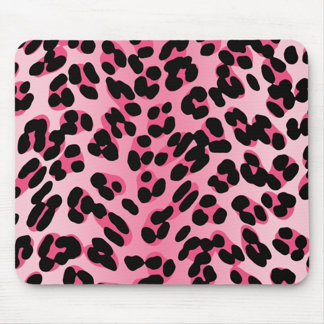 Alfombrilla De Ratón Retro Pink Leopard Print (Frente)