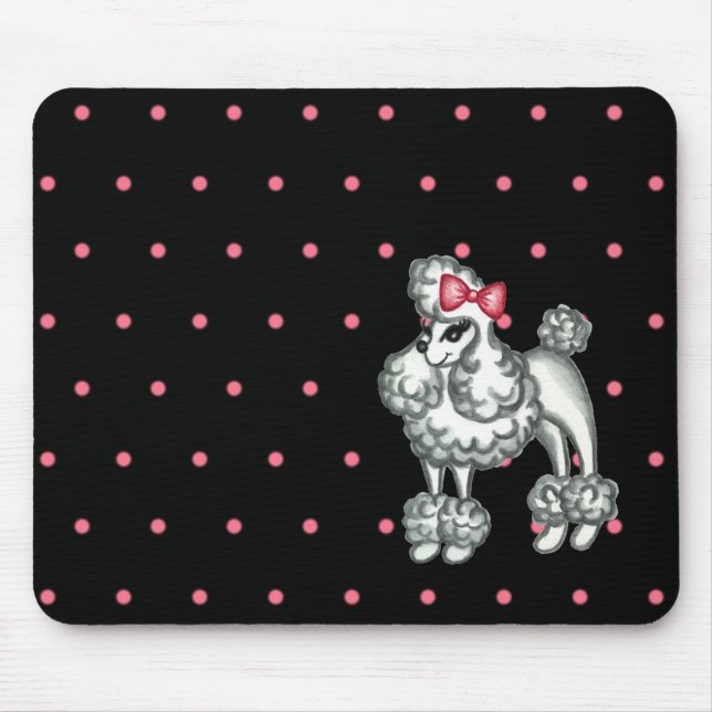 Alfombrilla De Ratón Retro Poodle Mousepad (Frente)