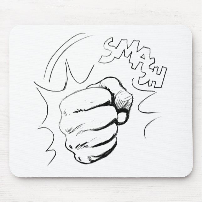 Alfombrilla De Ratón Retro Pop Art Smash Sketch Mousepad (Frente)