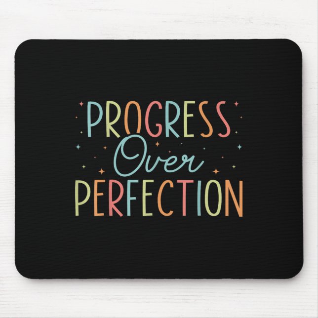Alfombrilla De Ratón Retro Progress Over Perfection Motivational Quote  (Frente)
