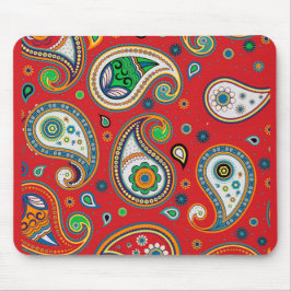 Alfombrilla De Ratón Retro Red Paisley Print Thick Computer Mousepad