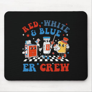 Alfombrilla De Ratón Retro Rojo Azul Blanco Er Equipo Emergencia Sala 4