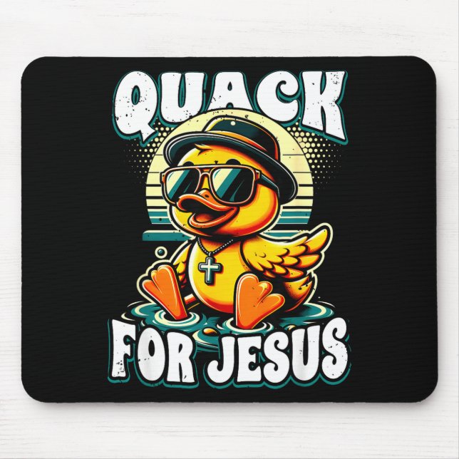 Alfombrilla De Ratón Retro Rubber Duck Christian Rubber Ducky Quacks Fo (Frente)
